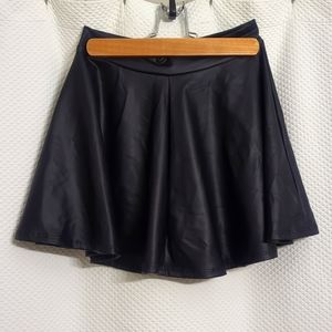 Vegan leather circle mini skirt